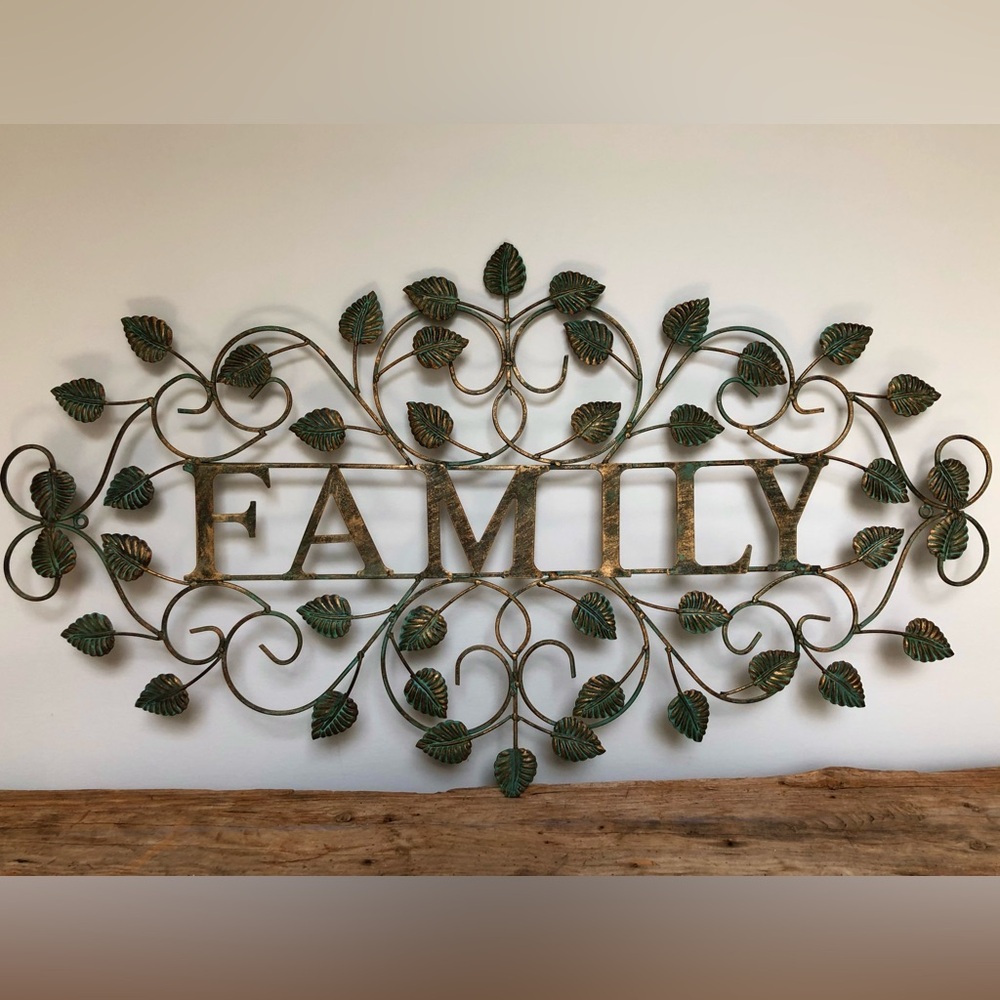 🍂FAMILY Rustic Metal Scrolling Vine Large Wall Decor